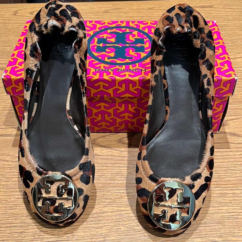Tory Burch Leopard Reva Ballerina Flats